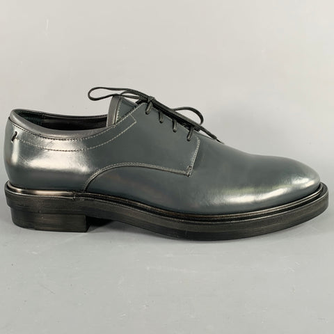 CALVIN KLEIN COLLECTION Size 9 Grey Leather Lace-Up Shoes