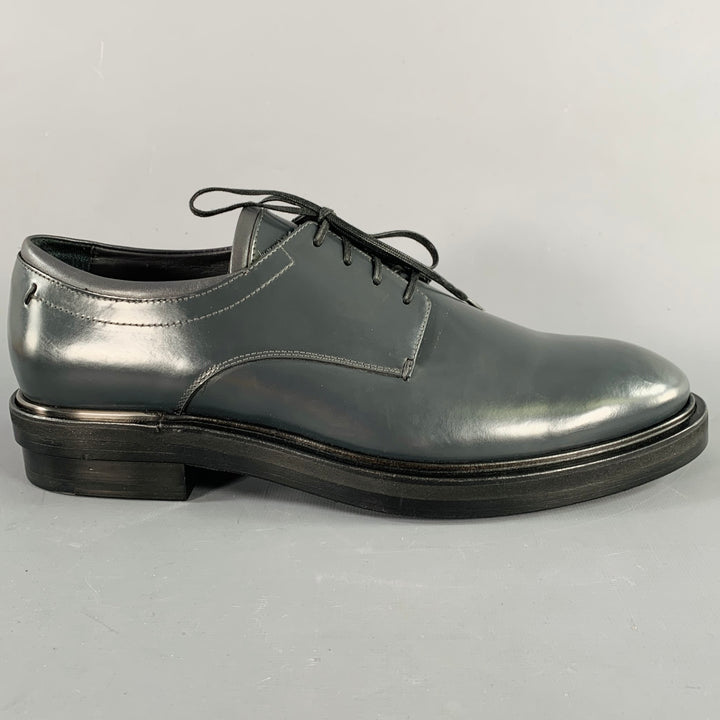 CALVIN KLEIN COLLECTION Size 9 Grey Leather Lace-Up Shoes