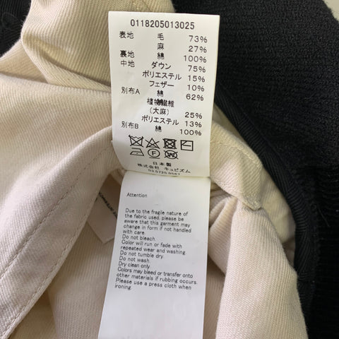 VISVIM Size L Black Textured Wool Linen Reversible Jacket