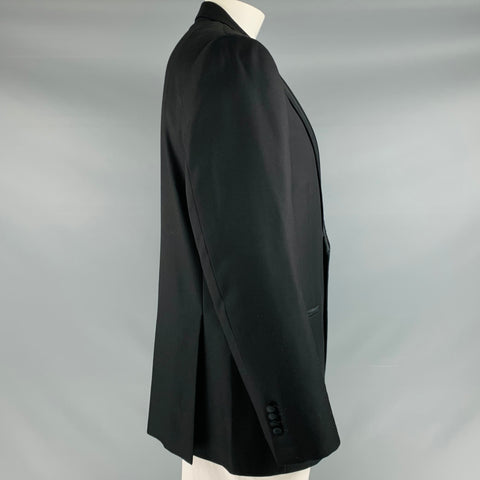 SUITSUPPLY Size 46 Black Wool Tuxedo Sport Coat
