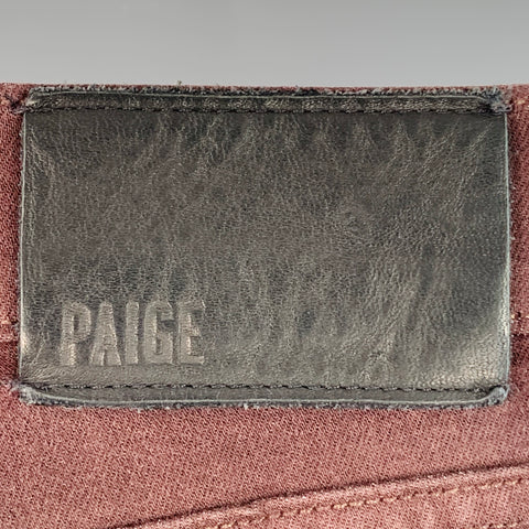 Pantalon décontracté PAIGE taille 32 Federal marron en rayonne et coton, coupe droite et ajustée, braguette zippée