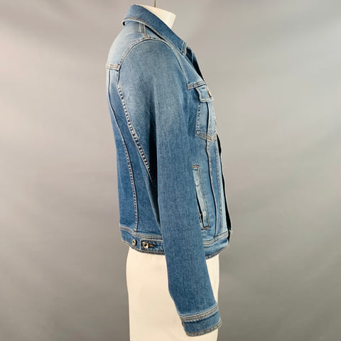 DOLCE & GABBANA Size L Blue Cotton Blend Denim Trucker Jacket