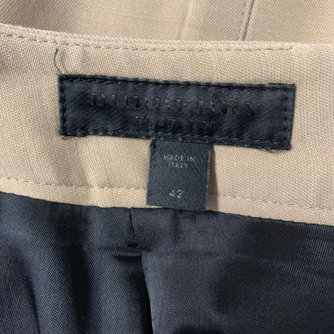 BURBERRY Size 6 Tan Beige Wool Silk Pencil Knee Length Skirt