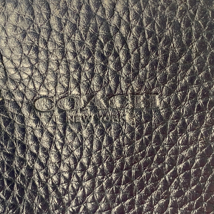 COACH Navy Pebble Grain Leather Tote Bag