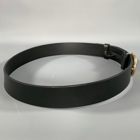 GUCCI Size 36 Black Solid Leather Belt
