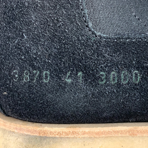COMMON PROJECTS Size 11 Black Suede Crepe Sole Pull On Chelsea Ankle Boots