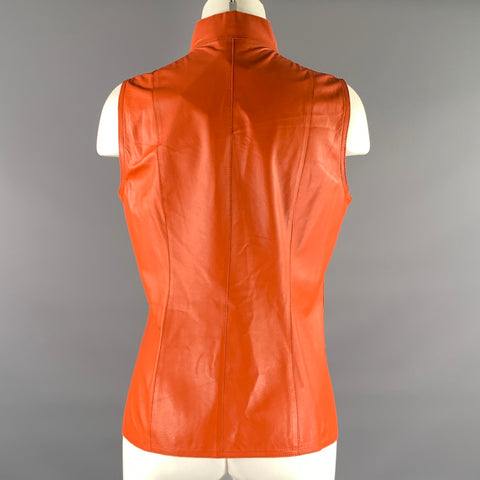 AKRIS Size M Leather Lambskin Sleeveless Casual Top