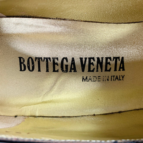 BOTTEGA VENETA Size 9 Black Gold Patent Leather Buckle Pumps