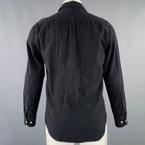 PORTUGUESE FLANNEL Size S Black Cotton One Pocket Long Sleeve Shirt
