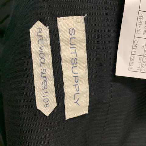 SUITSUPPLY Size 38 Black Wool Tuxedo Dress Pants