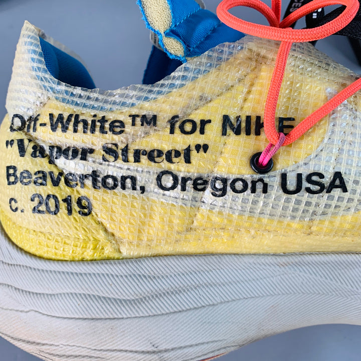 OFF-WHITE x NIKE 2020 Size 15.5 Yellow Blue Color Block Acetate Sneakers