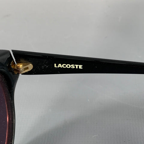 LACOSTE Black Gold Acetate Round Sunglasses