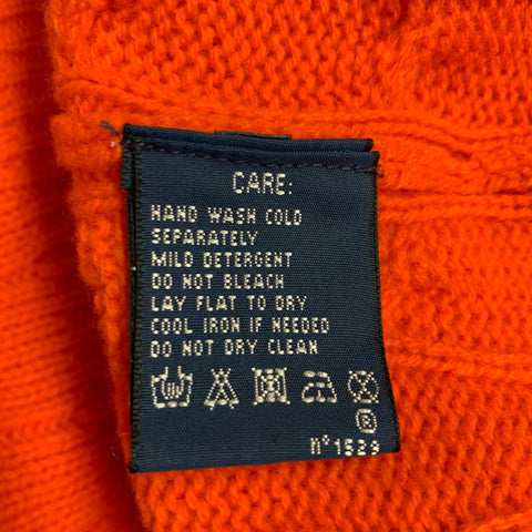 RALPH LAUREN Size M Orange Brown Wool Cashmere Cable Knit Sweater