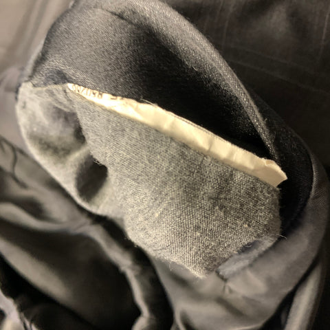 ZZEGNA Chest Size 38 Grey Dark Grey Window Pane Wool Notch Lapel 32 31 Suit