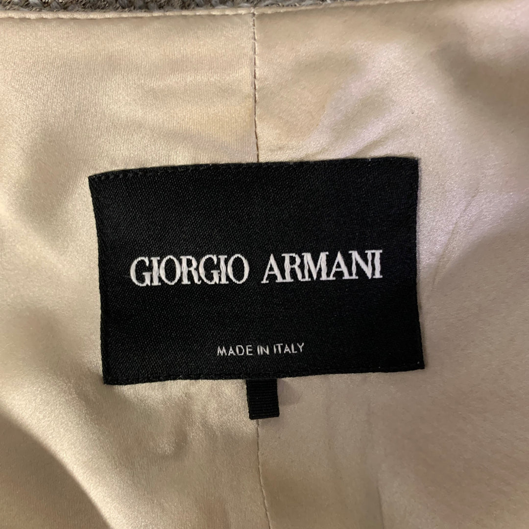 GIORGIO ARMANI Size S Grey Gold Polyester Blend Collarless Zip Jacket