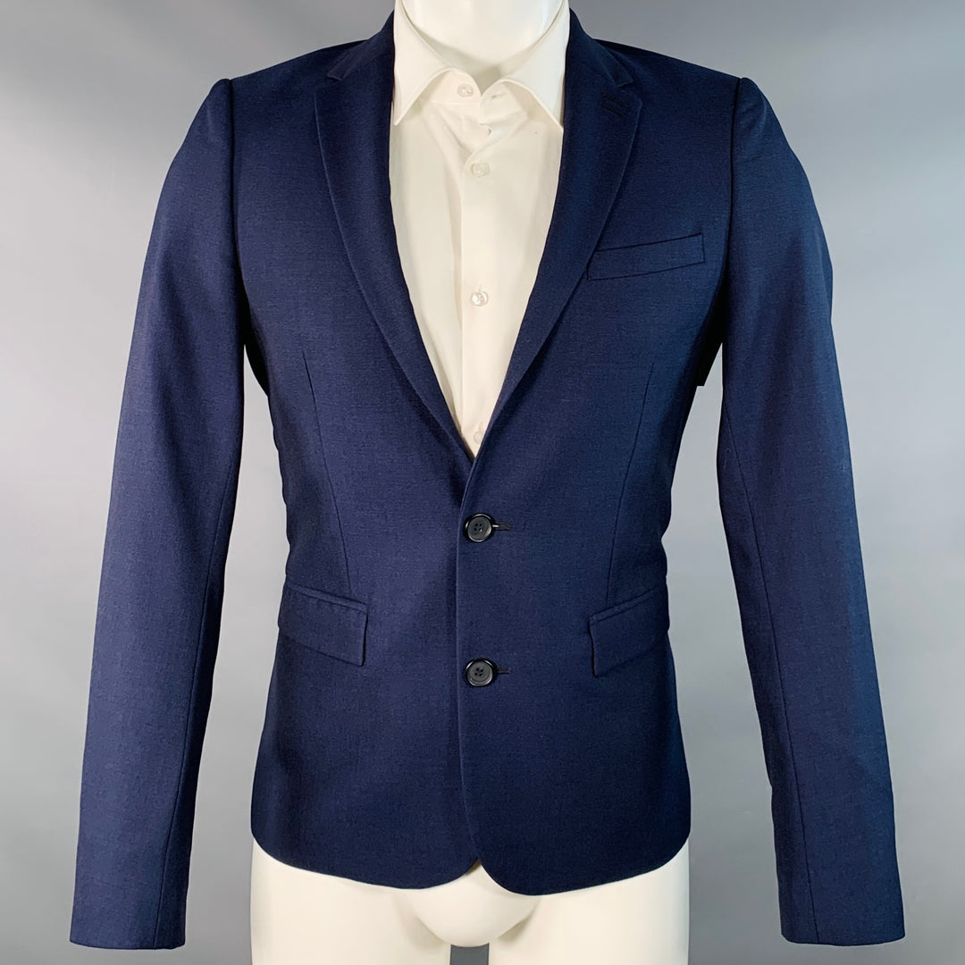 THE KOOPLES Size 34 Navy Wool Notch Lapel Sport Coat