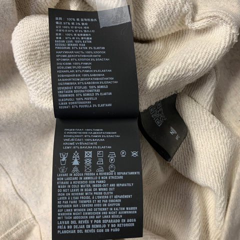 PRADA Size L Beige Logo Cotton Hooded Sweatshirt