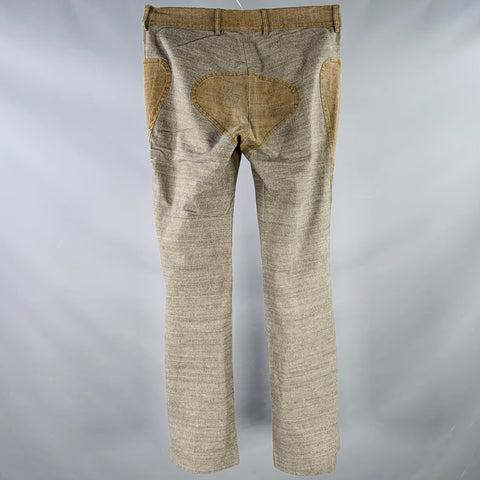 VIVIENNE WESTWOOD ANGLOMANIA Size 34 Brown Grey Cotton Blend Herringbone Button Fly Casual Pants