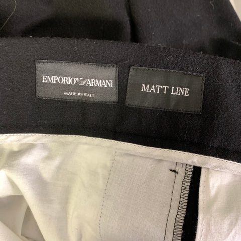 EMPORIO ARMANI Size 32 Grey Black Houndstooth Side Tabs Dress Pants