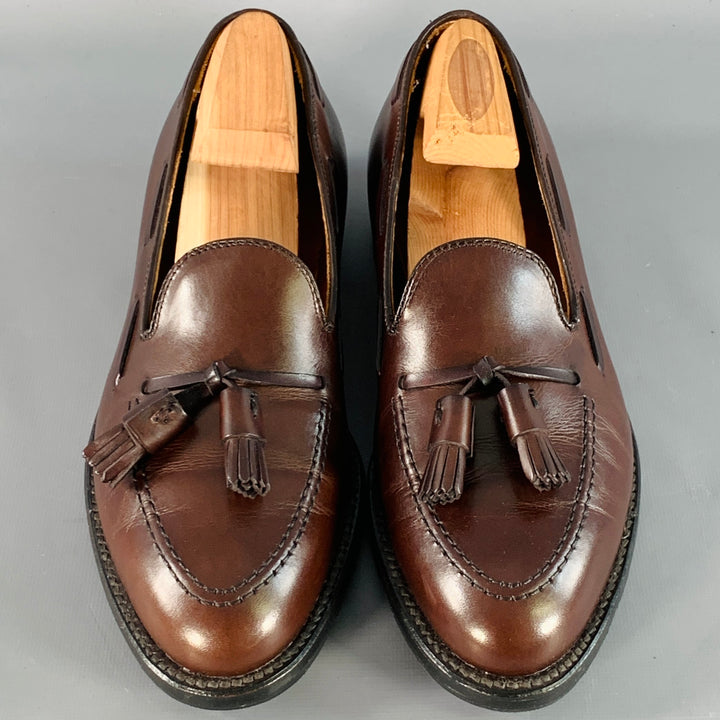 ALDEN Size 7 Dark Brown Leather Tassel Moccasin Loafer