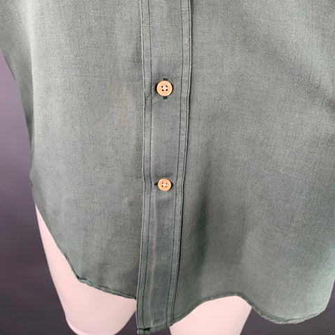 OUR LEGACY Size 38 Green Cotton One Pocket Long Sleeve Shirt
