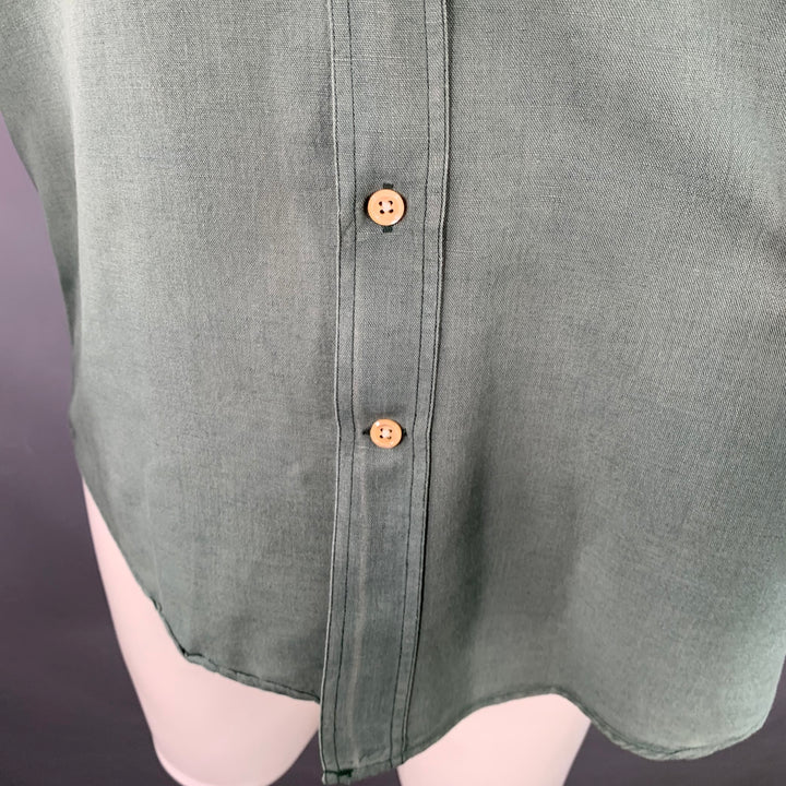 OUR LEGACY Size 38 Green Cotton One Pocket Long Sleeve Shirt