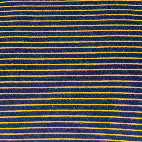 A.P.C. Size M Navy Yellow Stripe Cotton Crew-Neck T-shirt