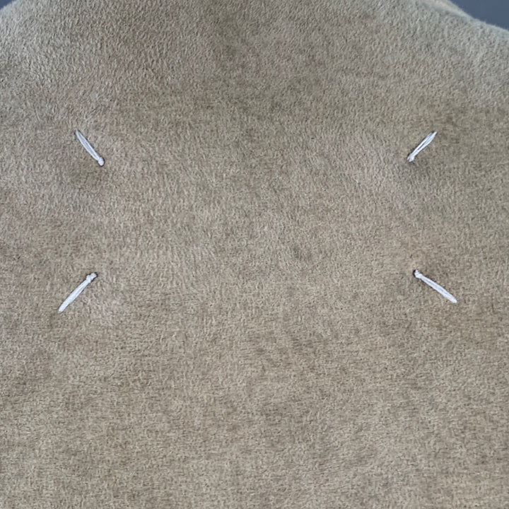 MAISON MARGIELA Size 42 Grey Stone Mixed Fabrics Wool Suede Collarless Jacket