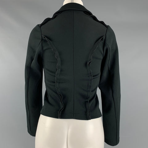 COMME des GARCONS Chaqueta asimétrica lisa de poliéster negro talla S