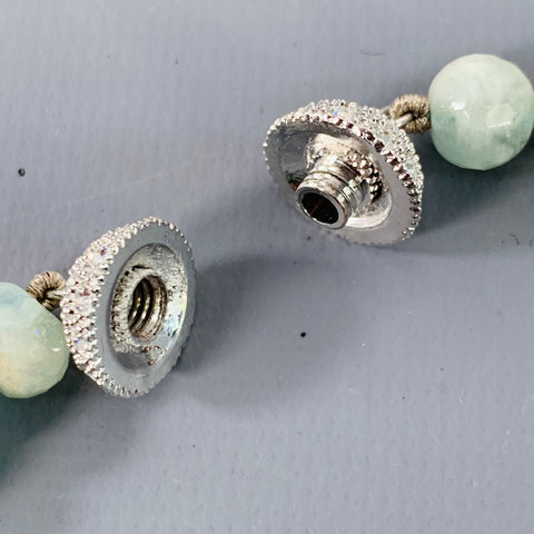 VINTAGE Green Sage Crystal Beaded Necklace