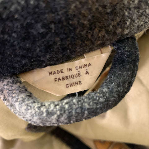 JOSEPH ABBOUD Size M Black Tan Plaid Wool Coat