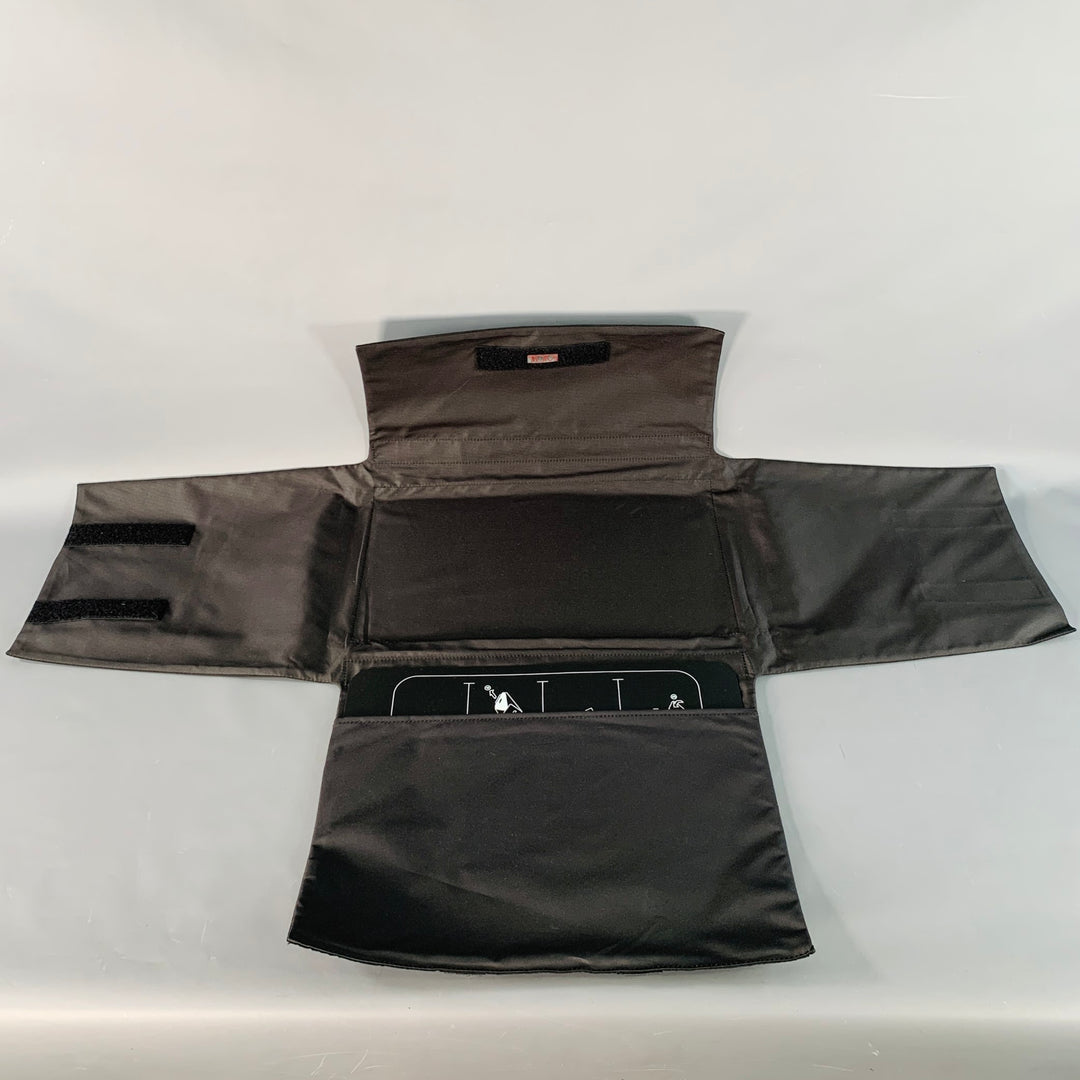 TUMI Black Nylon Packable Hook Loop Garment Bag