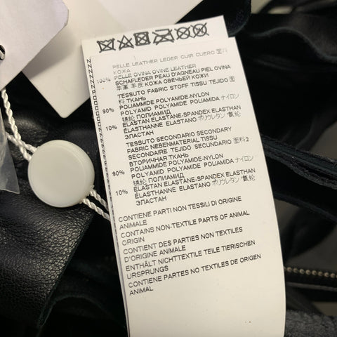 MAISON MARGIELA FW2018 Size L Black Leather Cut Out Zip Up Jacket