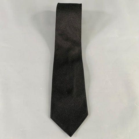 PRADA Black Woven Silk Tie
