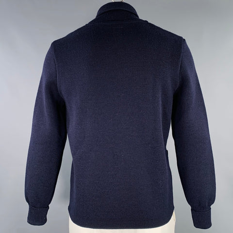 ARPENTEUR Size L Navy Knit Wool Shawl Jacket