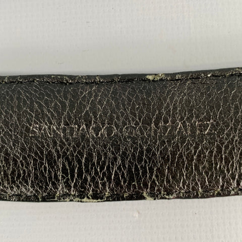 SANTIAGO GONZALEZ Size 34 Dark Green Croc Embossed Leather Belt