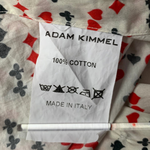 ADAM KIMMEL Size L Cream Red Black Graphic Cotton Long Sleeve Shirt
