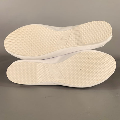 CROWN Size 9 White Leather Lace-Up Shoes