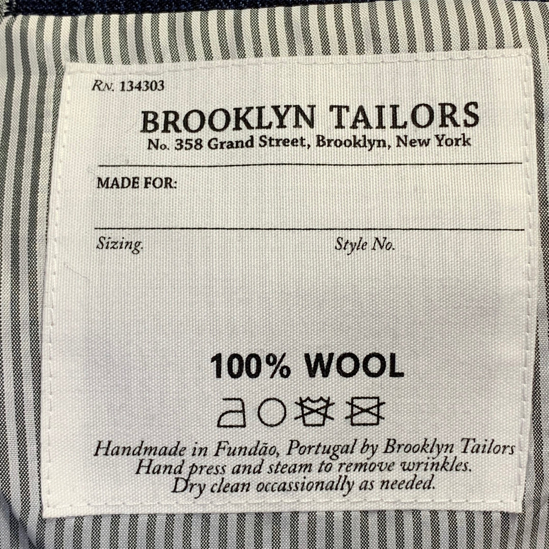 BROOKLYN TAILORS Size 38 Regular Blue Plaid Wool Notch Lapel Sport Coat