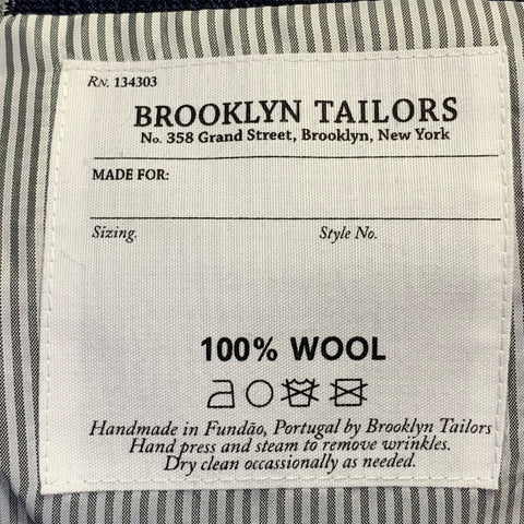 BROOKLYN TAILORS Size 38 Regular Blue Plaid Wool Notch Lapel Sport Coat