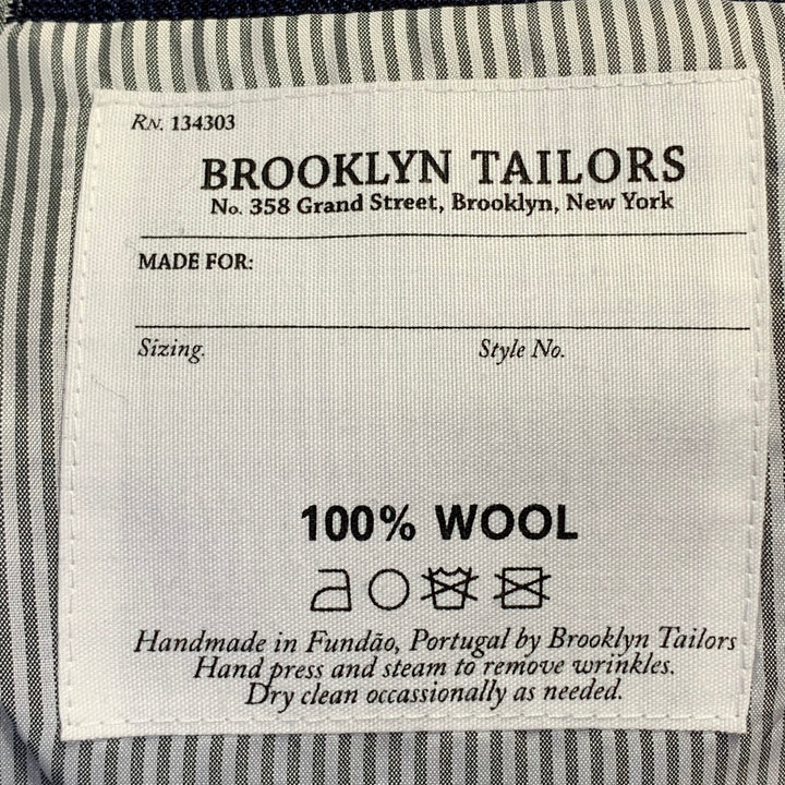 BROOKLYN TAILORS Size 38 Regular Blue Plaid Wool Notch Lapel Sport Coat