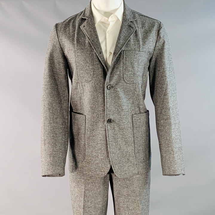 BILLY REID Size M Heather Grey Cotton Blend Notch Lapel Suit