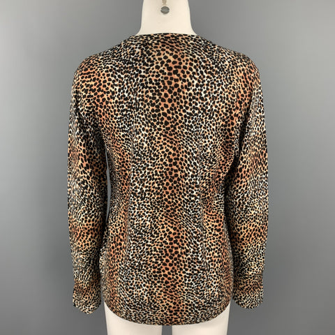 EQUIPMENT Size XS Black & Tan Cheetah Print Wool Pullover