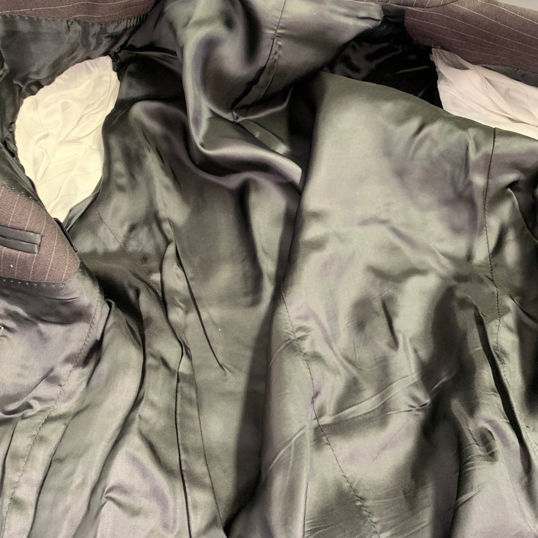 CoSTUME NATIONAL Size 38 Brown Grey Pinstripe Wool Single Button Suit