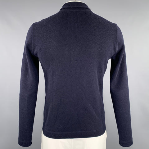MICHAEL BASTIAN Size 42 Navy Yellow Grey Vertical Stripe Cashmere Pullover