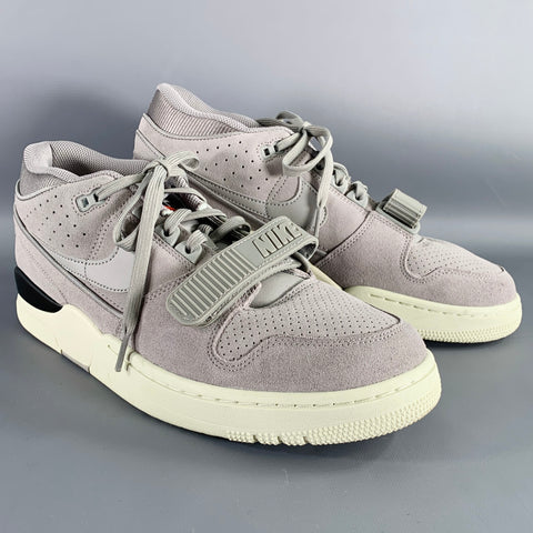 NIKE Size 12 Alpha Force 88 Grey Suede Rubber Sole Sneakers