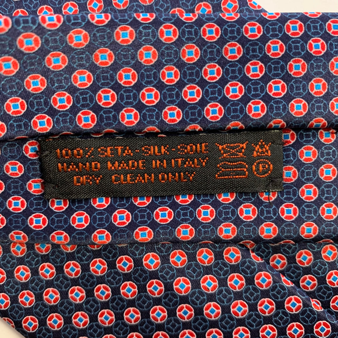 DOLCEPUNTA Navy Red Floral Silk Tie