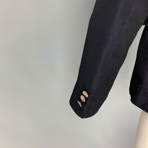 BAND OF OUTSIDERS Talla 38 Abrigo deportivo de algodón y lino azul marino