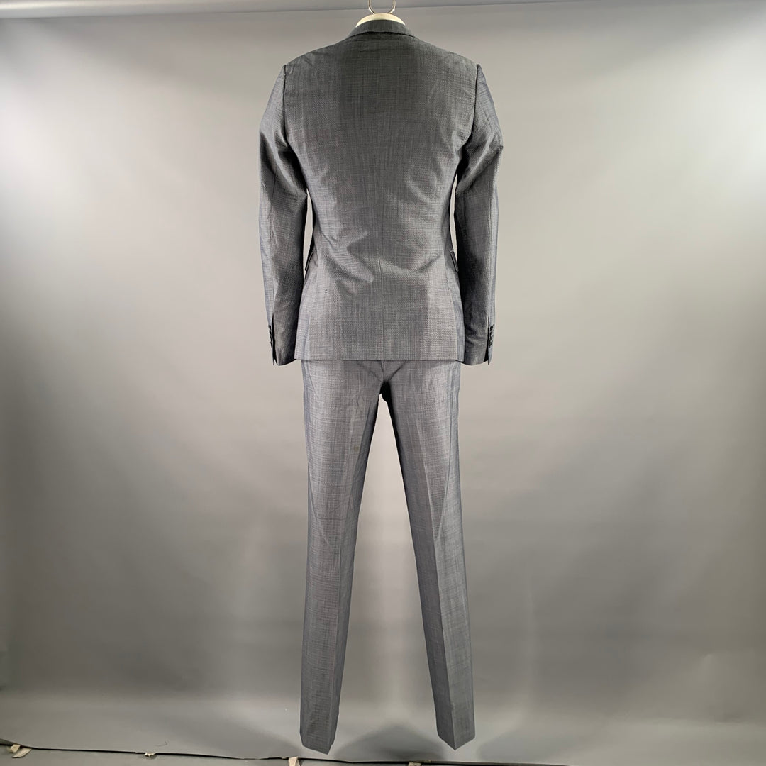 JOHN VARVATOS Size 40 Blue Wool Blend Notch Lapel Suit