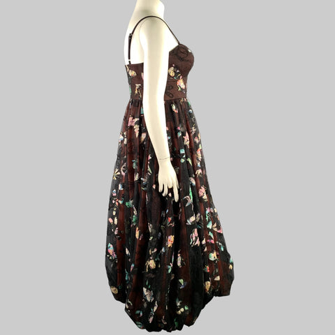 GEISHA DESIGNS Robe de cocktail en nylon multicolore à papillons Taille M Bordeaux